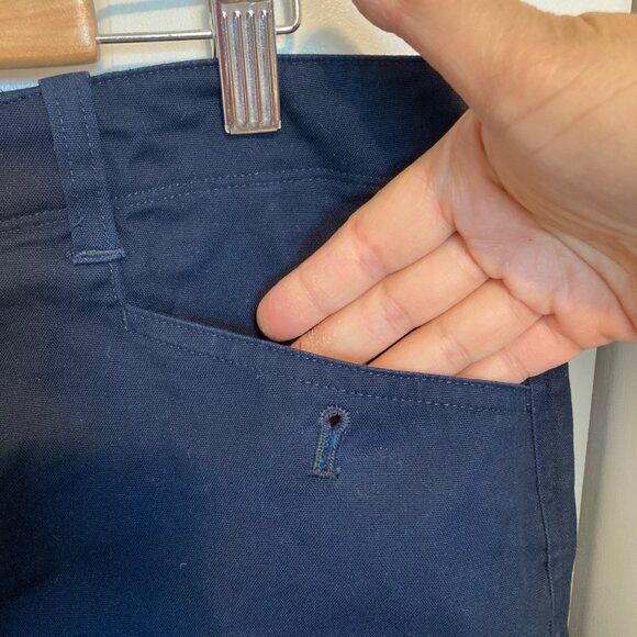 #20 Women's Ralph Lauren Navy Blue Cotton Skirt, Size 16 - Picture 3 of 8